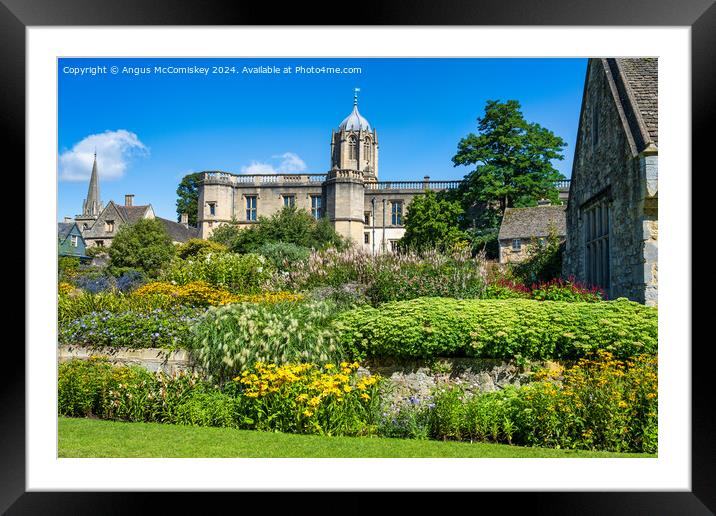 Summer flowers on Broad Walk in Oxford Framed Mounted Print by Angus McComiskey