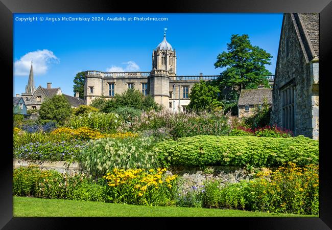 Summer flowers on Broad Walk in Oxford Framed Print by Angus McComiskey