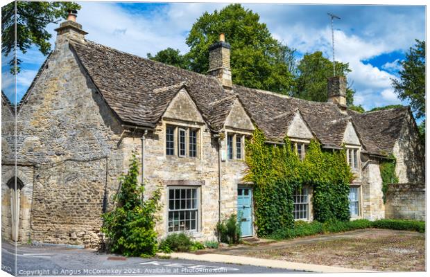 Cotswold stone cottage in Burford, Oxfordshire Canvas Print by Angus McComiskey