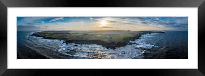 Souter Lighthouse Panorama Framed Mounted Print by Apollo Aerial Photography