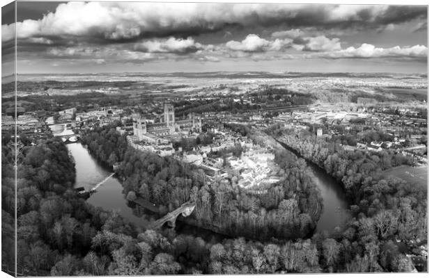 Durham Cathedral Black and White Canvas Print by Apollo Aerial Photography