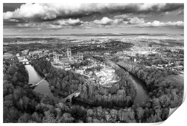 Durham Cathedral Black and White Print by Apollo Aerial Photography
