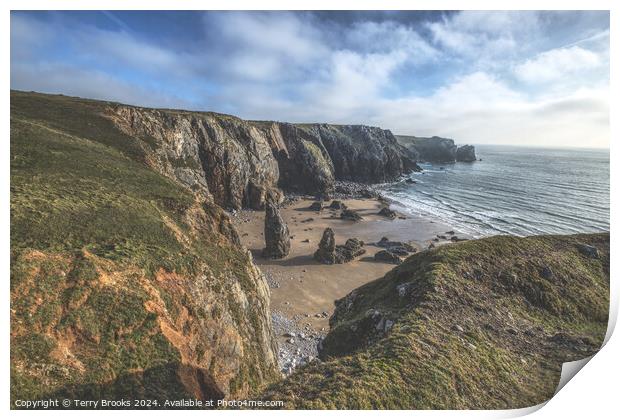 Flimston Bay Pembrokeshire Print by Terry Brooks