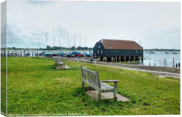 Bosham Quay and old Boat House   Canvas Print by Diana Mower