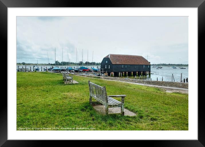 Bosham Quay and old Boat House   Framed Mounted Print by Diana Mower