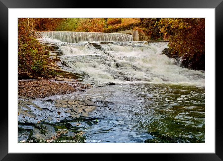 Clydach Waterfall Framed Mounted Print by Terry Brooks