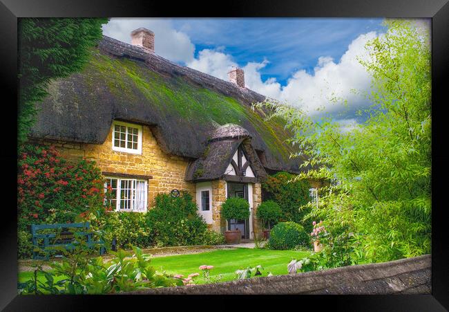 Beautiful Thatched Cottage Framed Print by Alison Chambers