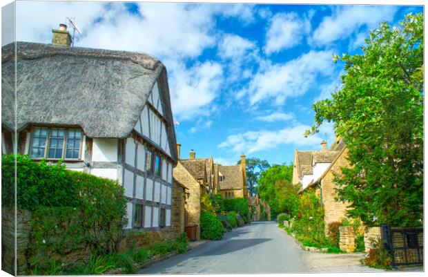 Stanton Cottages Gloucestershire  Canvas Print by Alison Chambers