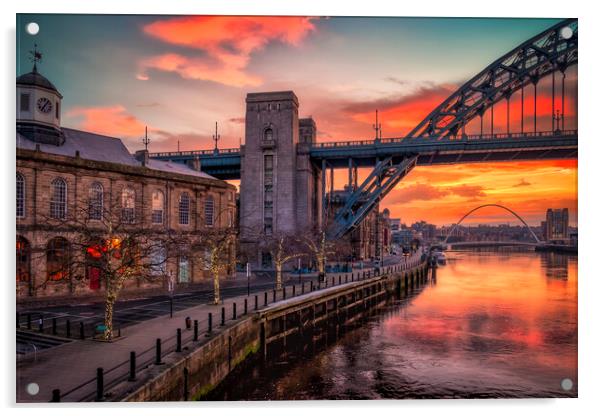 Newcastle Sunrise Acrylic by Tim Hill