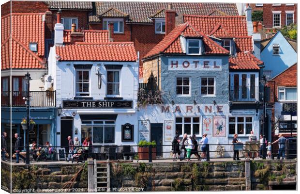 The Ship & the Maine Hotel Canvas Print by Peter Zabulis