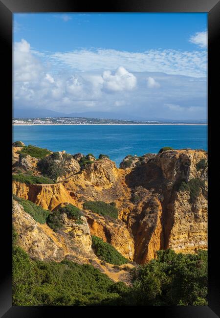 Scenic Algarve Coastline In Portugal Framed Print by Artur Bogacki