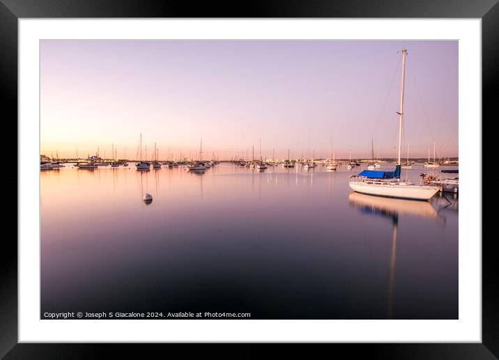 Serene Harbor Perfection Framed Mounted Print by Joseph S Giacalone