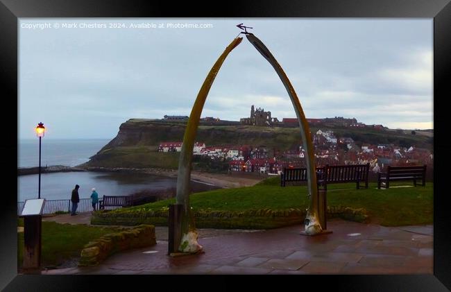 Whitby Whale jaw bone arch Framed Print by Mark Chesters
