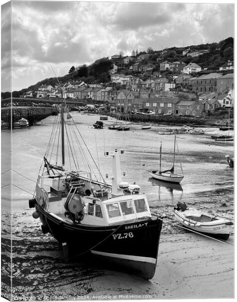 The Harbour At Mousehole Canvas Print by Sheila Ramsey
