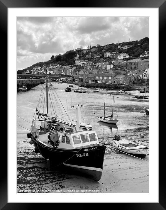 The Harbour At Mousehole Framed Mounted Print by Sheila Ramsey