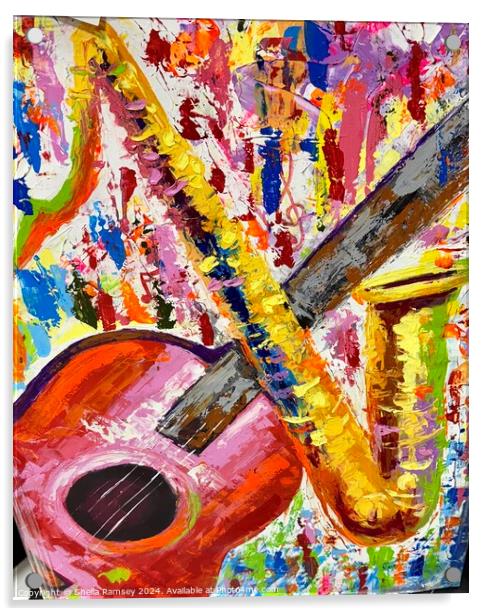 The Art  Of  Music Puerto Rico Acrylic by Sheila Ramsey