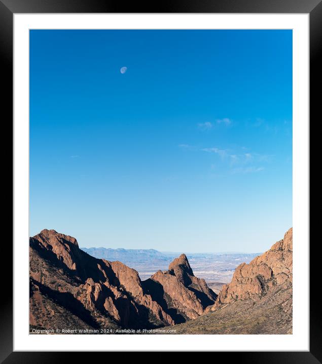The Window and the Moon at Big Bend National Park Framed Mounted Print by Robert Waltman