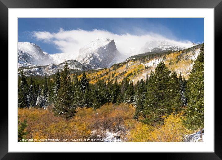 Early Fall Storm with Changing Aspen Trees at Rocky Mountain National Park Framed Mounted Print by Robert Waltman