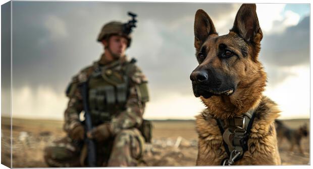 German Shepherd A Military Dog Canvas Print by Airborne Images
