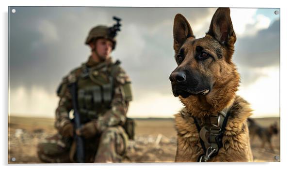 German Shepherd A Military Dog Acrylic by Airborne Images