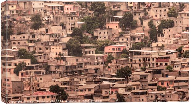 Slums over hill, guayaquil city, ecuador Canvas Print by Daniel Ferreira-Leite
