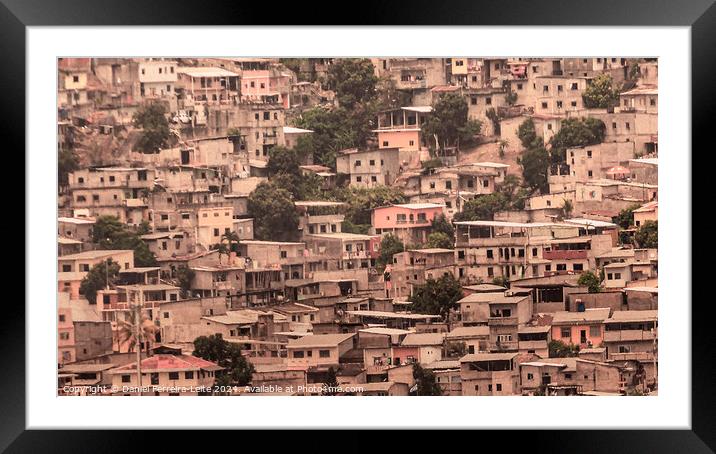 Slums over hill, guayaquil city, ecuador Framed Mounted Print by Daniel Ferreira-Leite