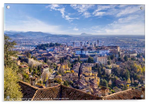 Overlooking Bergamo from San Vigilio Acrylic by Melanie Viola