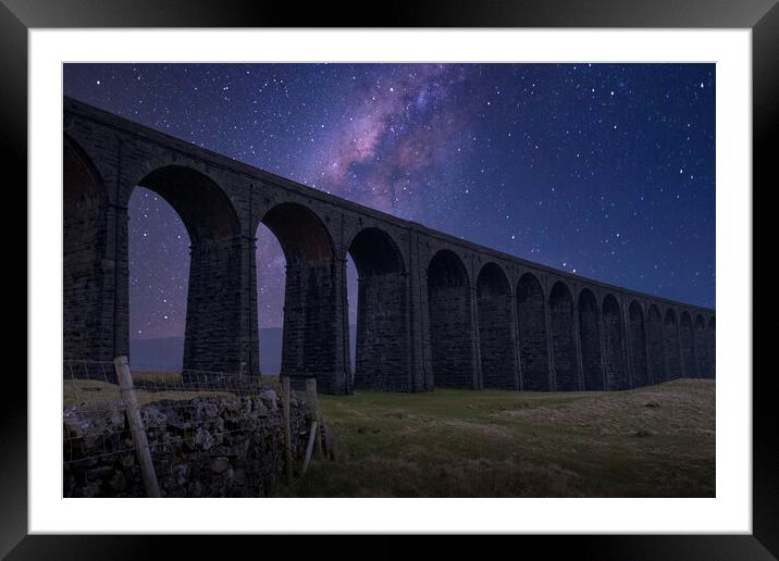Milky Way over Ribblehead Viaduct Framed Mounted Print by Tim Hill