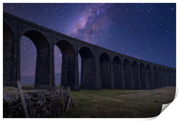 Milky Way over Ribblehead Viaduct Print by Tim Hill