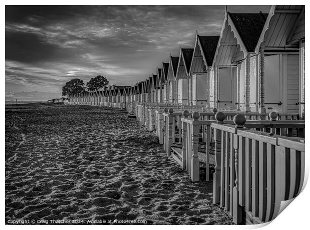 Beach huts Print by Craig Thatcher