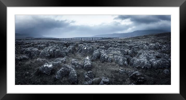 Ingleborough Hill to Whernside Panoramic Framed Mounted Print by Tim Hill