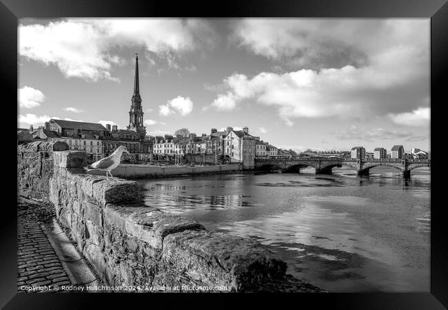 Ayr town view Framed Print by Rodney Hutchinson