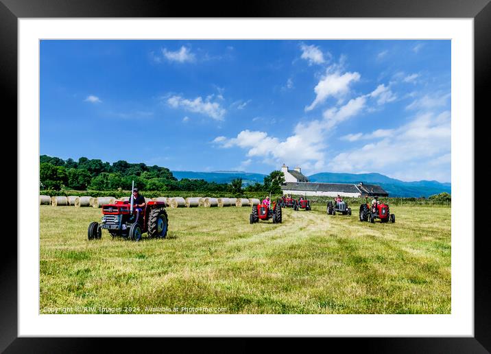 Vintage Tractors in the Scottish Landscape Framed Mounted Print by RJW Images