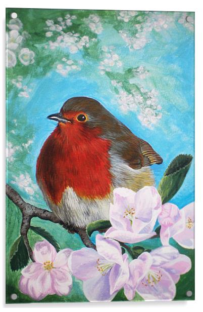 Spring Robin Acrylic by Katherine Booth - Jones