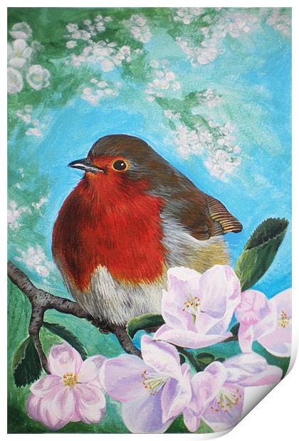 Spring Robin Print by Katherine Booth - Jones