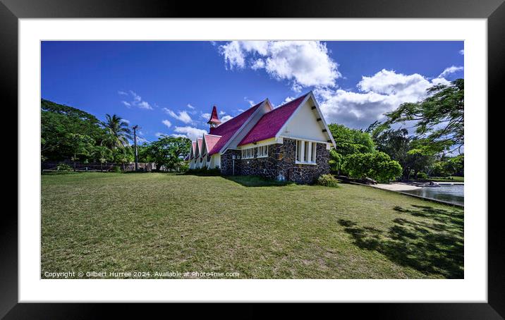 The Red Roof Church in Cap Malheureux Mauritius Framed Mounted Print by Gilbert Hurree