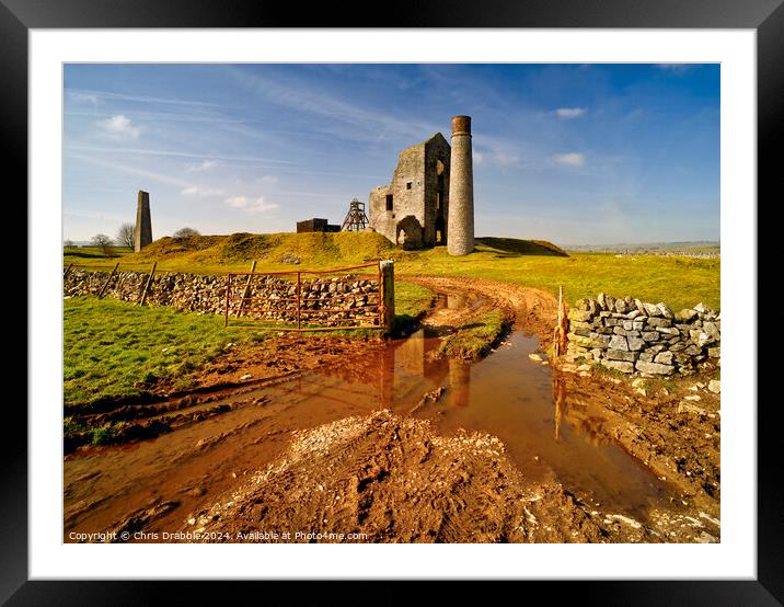Reflections of the Magpie Mine after the rain Framed Mounted Print by Chris Drabble