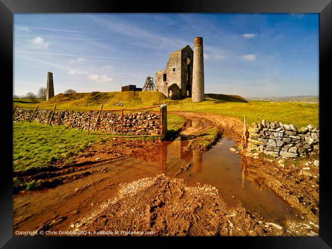 Reflections of the Magpie Mine after the rain Framed Print by Chris Drabble