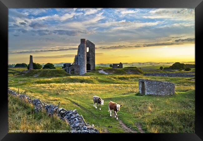 The Magpie Mine at sunset Framed Print by Chris Drabble