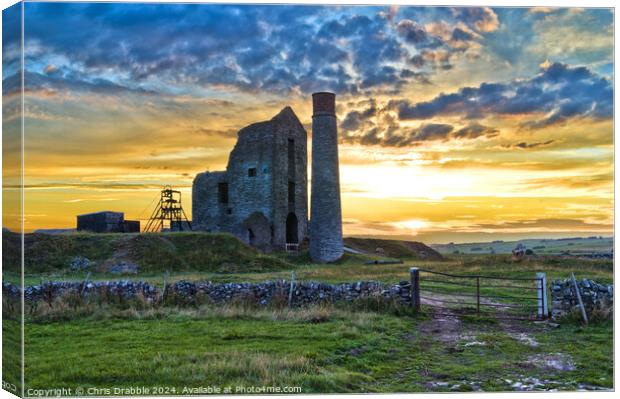 The Magpie Mine in Silhouette Canvas Print by Chris Drabble