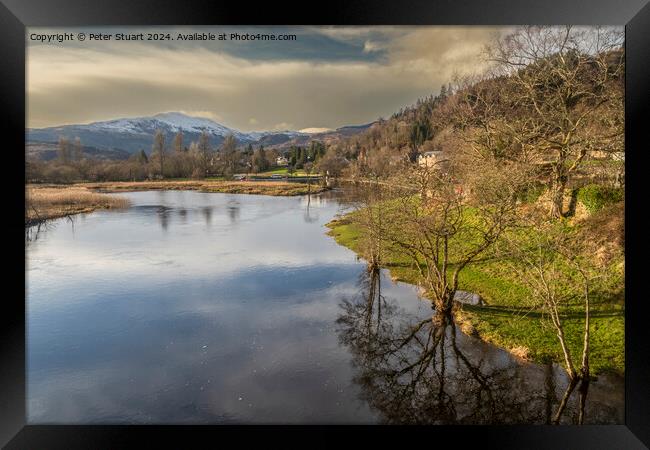 Ben Ledi from the river Teith at Callander Framed Print by Peter Stuart