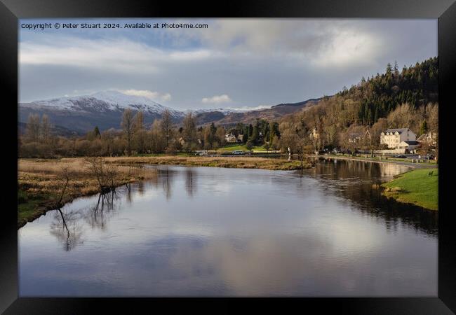 Ben Ledi from the river Teith at Callander Framed Print by Peter Stuart