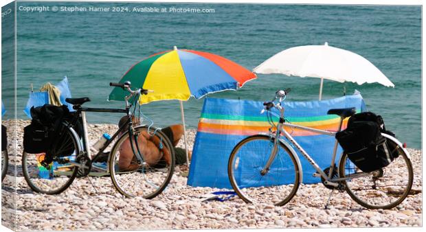 Bikes and Beach Canvas Print by Stephen Hamer