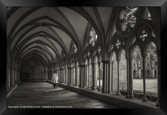 Salisbury Cloisters in Black and White Framed Print by KB Photo