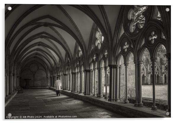 Salisbury Cloisters in Black and White Acrylic by KB Photo