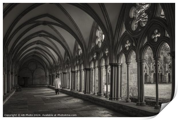 Salisbury Cloisters in Black and White Print by KB Photo