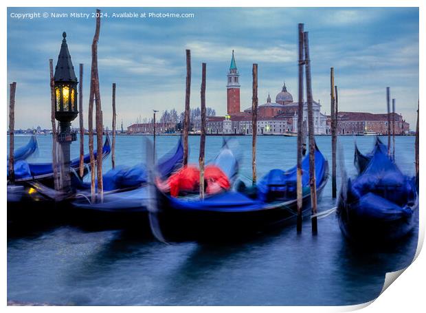 Venice at Dawn  Print by Navin Mistry