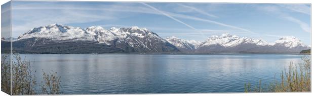 Panorama of the mountains at the end of Port Valdez inlet, Alaska Canvas Print by Dave Collins