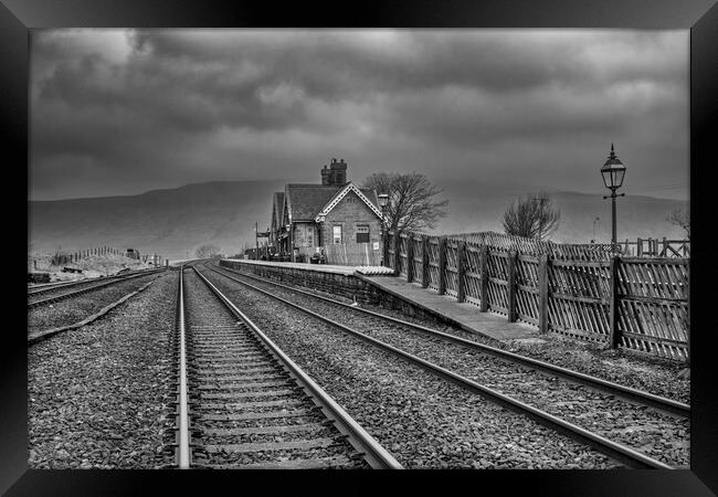 Ribblehead Station Black and White Framed Print by Steve Smith