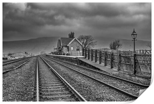 Ribblehead Station Black and White Print by Steve Smith